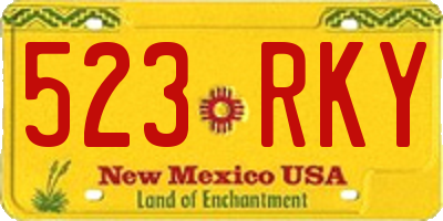 NM license plate 523RKY