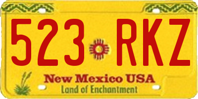 NM license plate 523RKZ