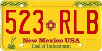 NM license plate 523RLB