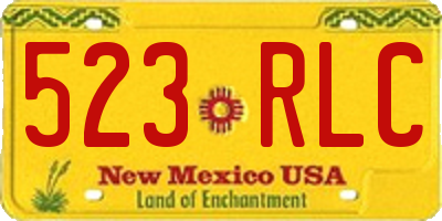 NM license plate 523RLC