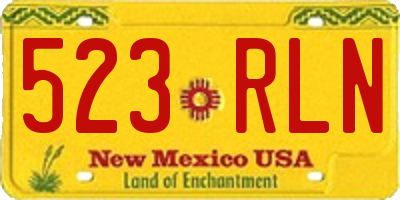 NM license plate 523RLN