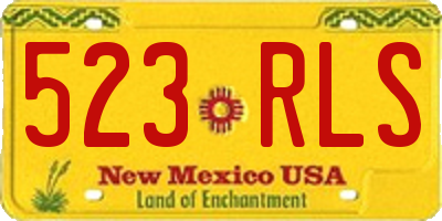 NM license plate 523RLS
