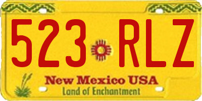 NM license plate 523RLZ