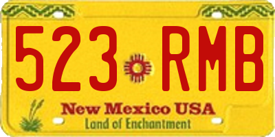 NM license plate 523RMB