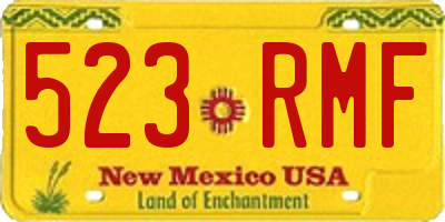 NM license plate 523RMF
