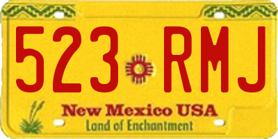 NM license plate 523RMJ
