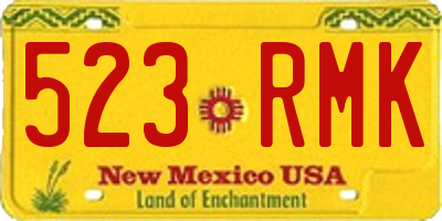 NM license plate 523RMK