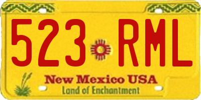 NM license plate 523RML
