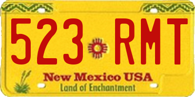 NM license plate 523RMT