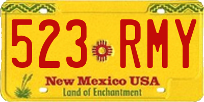 NM license plate 523RMY