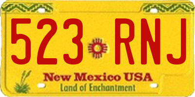 NM license plate 523RNJ