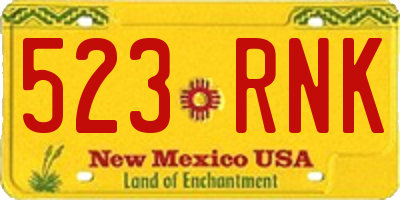 NM license plate 523RNK