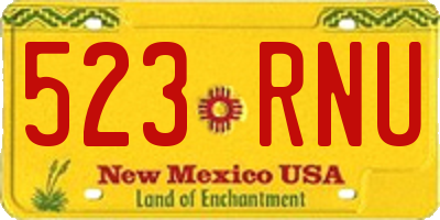 NM license plate 523RNU