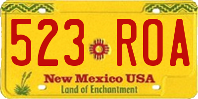 NM license plate 523ROA