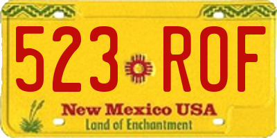 NM license plate 523ROF