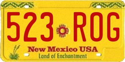NM license plate 523ROG
