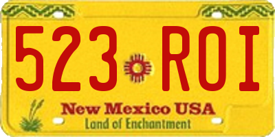 NM license plate 523ROI