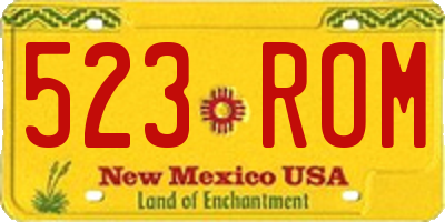 NM license plate 523ROM