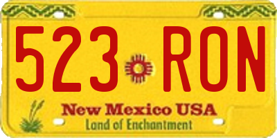 NM license plate 523RON