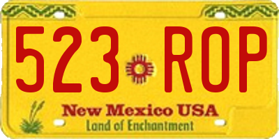 NM license plate 523ROP