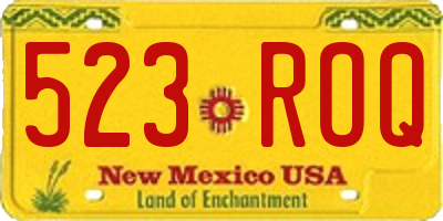 NM license plate 523ROQ
