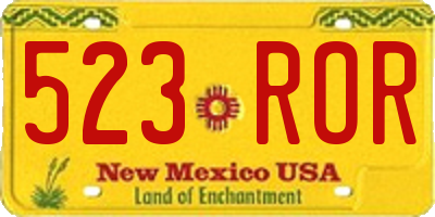 NM license plate 523ROR