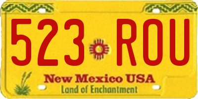 NM license plate 523ROU