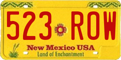 NM license plate 523ROW
