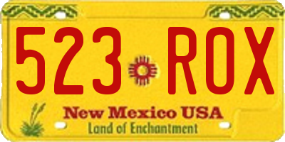 NM license plate 523ROX