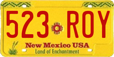 NM license plate 523ROY