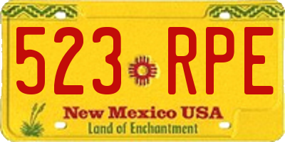 NM license plate 523RPE