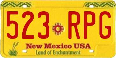NM license plate 523RPG