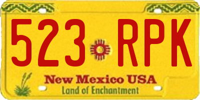 NM license plate 523RPK