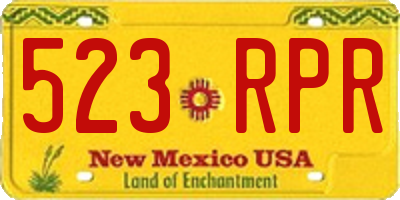 NM license plate 523RPR