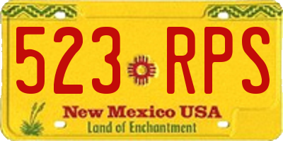 NM license plate 523RPS