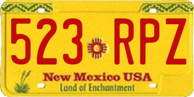NM license plate 523RPZ