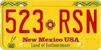 NM license plate 523RSN