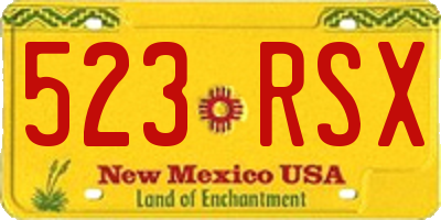 NM license plate 523RSX