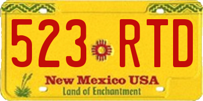 NM license plate 523RTD