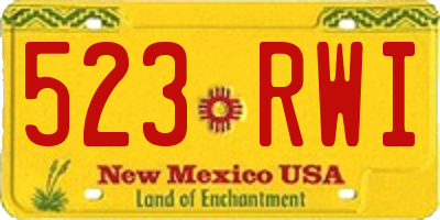 NM license plate 523RWI