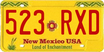 NM license plate 523RXD