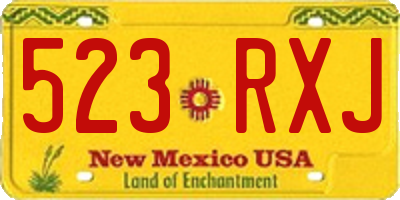 NM license plate 523RXJ