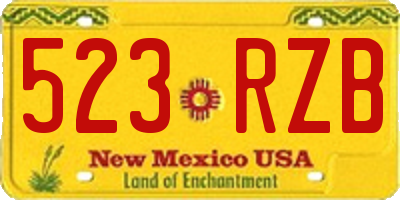 NM license plate 523RZB