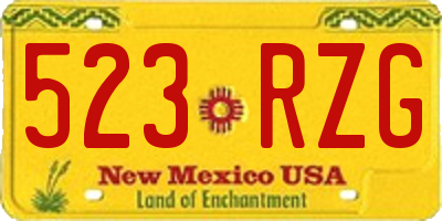 NM license plate 523RZG