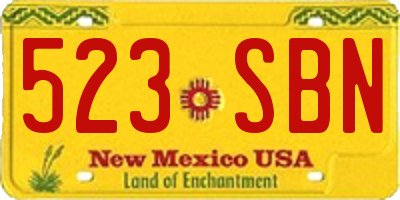 NM license plate 523SBN