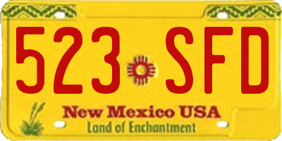 NM license plate 523SFD