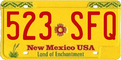 NM license plate 523SFQ