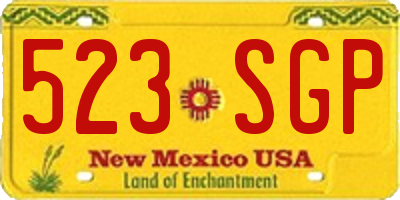 NM license plate 523SGP