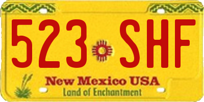 NM license plate 523SHF