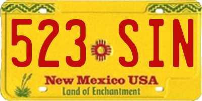 NM license plate 523SIN
